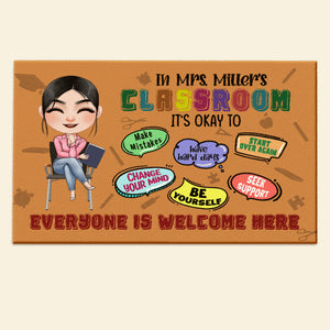 EveryOne Is Welcome Here-Gift For Teacher-Personalized Door Mat- Teacher Door Mat - Doormat - GoDuckee