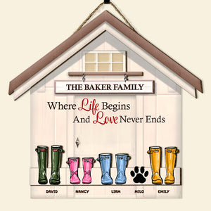 Personalized Gifts For Family Wood Sign Where Life Begins And Love Never Ends - Wood Signs - GoDuckee