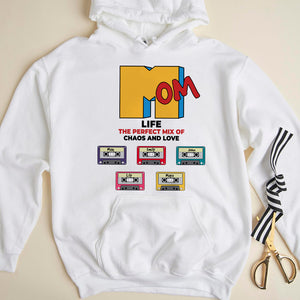Cassette Mom Life, Mix Of Chaos And Love, Personalized Shirt, Mother's Day Gift - Shirts - GoDuckee