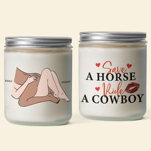 Personalized Gifts For Couple Scented Candle Save A Horse Ride A Cowboy - Scented Candle - GoDuckee