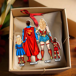 Personalized Gift For Family Christmas Ornament Hero Family 02HUMH231124PA - Ornament - GoDuckee