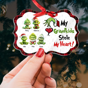 My Grandkids Stole My Heart, Personalized Medallion Acrylic Ornament, 05HTHN220923, Chirstmas Gift For Family - Ornament - GoDuckee