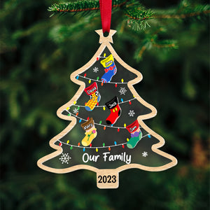 Sock Family Christmas Tree 05natn311023 Personalized Acrylic Ornament - Ornament - GoDuckee