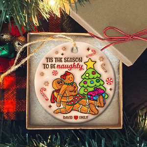 Personalized Gifts For Couple Gingerbread Naughty Ornament 01OHPU311024 - Ornament - GoDuckee