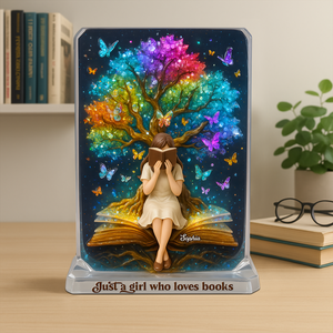 Reading Girl Acrylic Plaque - Personalized Gifts For Book Lovers 01topu160625 - Shaped Plaques - GoDuckee