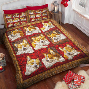 Corgi Dog Christmas Quilt Bed Set Gifts For Dog Lovers 04HUDT051124 - Blanket - GoDuckee