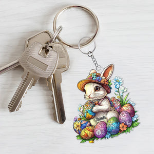 Personalized Gifts For Easter's Day Keychain 04xqqn180125 Rabbit Eggs - Keychains - GoDuckee