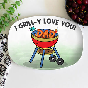 I Grill-y Love You, Personalized Grilling Family Resin Plate - Resin Plate - GoDuckee