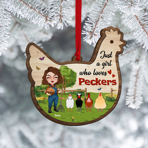 Just A Girl Who Loves Peckers - Personalized Ornament - Gift For Farmer - Ornament - GoDuckee