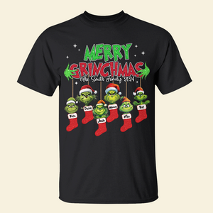 Personalized Gifts For Family Green Monster Christmas Shirt 01ohpu260924 - Shirts - GoDuckee