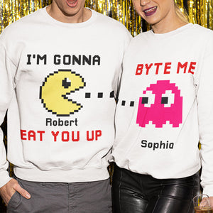 I'm Gonna Eat You Up, Couple Gift, Personalized Couple Shirt, Game Lover Couple Shirt 02HTPO030723 - Shirts - GoDuckee