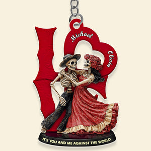 Personalized Gifts For Skull Couple Keychain 02OHDT070125