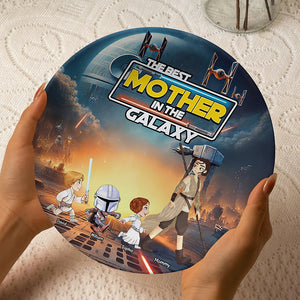 Galaxy Dad Ceramic Round Plate - Personalized Gift For Dad 051XQQN090425 - Ceramic Round Plate - GoDuckee