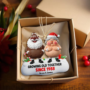 Growing Old Couple Ornament - Personalized Funny Gifts For Couple 04OHLU031025 - Ornament - GoDuckee