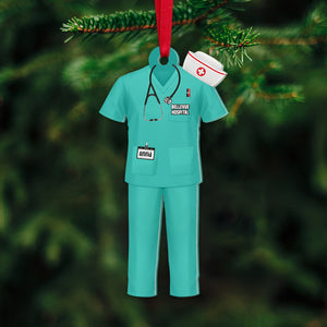 Nurse Uniform Ornament, Personalized Acrylic Ornament, Chirstmas Gift For Nurse - Ornament - GoDuckee
