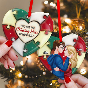 Personalized Gifts For Couple Heart Ceramic Ornament 04OHMH301024PA - Ornament - GoDuckee