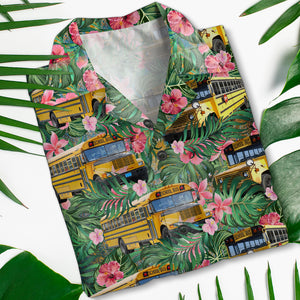 Custom School Bus Image Personalized Hawaiian Shirt - Hawaiian Shirts - GoDuckee