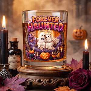 Forever Couple Halloween Round Glass - Personalized Gifts For Couple 07TOQN010826