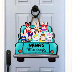 Personalized Gifts For Grandma Wood Sign Nana's Little Peeps 02NAHN220124 - Wood Signs - GoDuckee