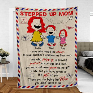Personalized Gifts For Mom Blanket Stepped Up Mom 04TOQN010425HH - Blanket - GoDuckee