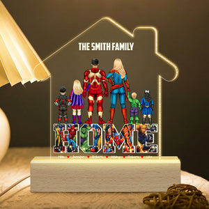 Home, Gift For Family, Personalized Led Light, Super Family Led Light 04NAHN281223TM - Led Night Light - GoDuckee