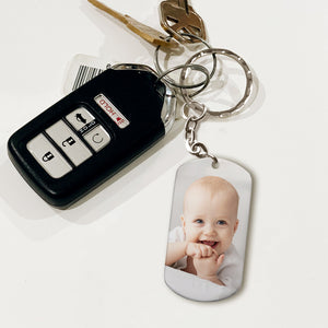 Custom Photo, Drive Safe, Daddy, I Love You, Personalized Stainless Steel Keychain, Gifts For Dad - Keychains - GoDuckee