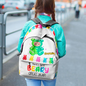 Here's To A Beary Great Year - Personalized Backpack - Gift For Kids - Backpack - GoDuckee