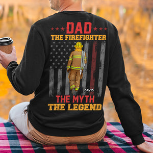 The Firefighter, The Myth, The Legend, Gift For Dad, Personalized Shirt, Firefighter Dad Shirt, Father's Day Gift - Shirts - GoDuckee