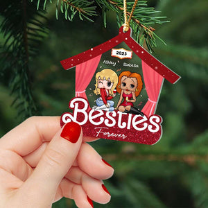 Bestie Forever, Gift For Friends, Personalized Acrylic Ornament, Friendship Ornament, Christmas Gift 02NAHN031123HH - Ornament - GoDuckee