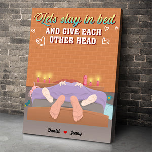 Personalized Gift For Couple Poster Lets Stay In Bed - Poster & Canvas - GoDuckee