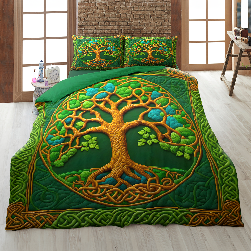 Tree Of Life Celtic Quilt Bedding Set 02HUPU180125 - Blanket - GoDuckee