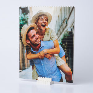 Custom Portrait Photo Building Blocks Puzzle, Gift For Best Friends, Gift For Her - Home Decor - GoDuckee