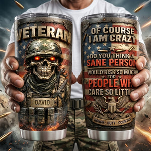 Fire Skull Veteran Tumbler Personalized Gifts For Veteran 04TYLU070426 - Tumbler Cup - GoDuckee