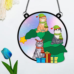 Personalized Gifts For Naughty Cat Suncatcher Ornament 04NAPU080824HG - Ornament - GoDuckee