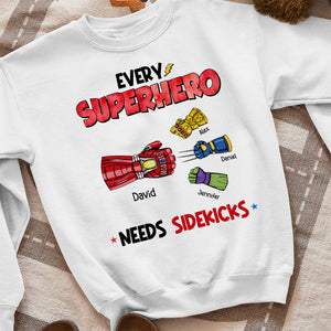 Every Super Dad Needs Sidekicks - Fist Bump, Personalized Shirt - Gift For Dad - Shirts - GoDuckee