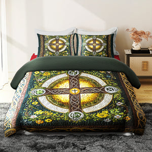Gifts For Christian Quilt Bedding Set Special Line - St. Patrick's Edition, Celtic Cross 01tgqn180125 - Blanket - GoDuckee