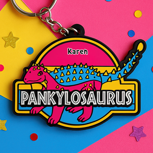 Colorful Dinosaur Keychain – Personalized Gifts for LGBTQ+ Pride 03hupu050625 - Keychains - GoDuckee
