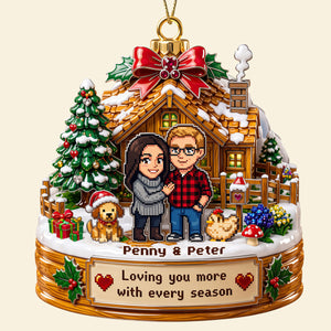 Pixel Farm Couple Acrylic Ornament - Custom Photo Christmas Gifts For Couple 04qhdt280826