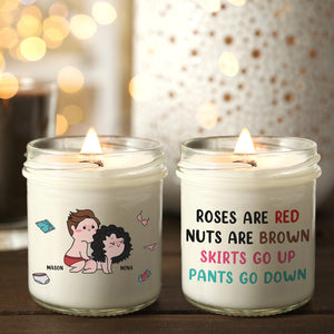 Personalized Gifts For Couple Scented Candle Roses Are Red Nuts Are Brown - Scented Candle - GoDuckee