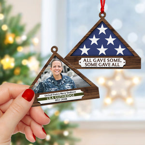 Personalized Memorial Ornament For Veteran, Folded Flag 01qhqn241024 - Ornament - GoDuckee