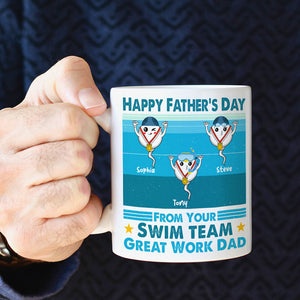 Funny Sperm Great Work Dad - From Your Swim Team - Personalized Coffee Mug - Father's Day Gift, Birthday Gift For Dad - Coffee Mug - GoDuckee