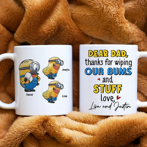 Personalized Gifts For Dad Coffee Mug Dear Dad Thanks For Wiping Our Bums And Stuff 01HTHN310124 - Coffee Mugs - GoDuckee