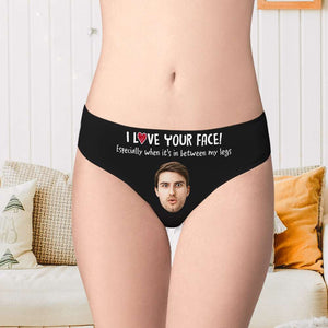 I Love Your Face, Personalized Couple Boxer Briefs, Gifts For Him Gifts For Her - Boxer Briefs - GoDuckee