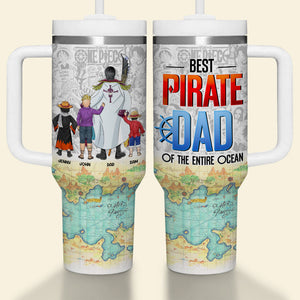 Personalized Gifts For Dad Tumbler Best Pirate Dad Of The Entire Ocean 03HUMH040424PA-1 - Tumbler Cups - GoDuckee