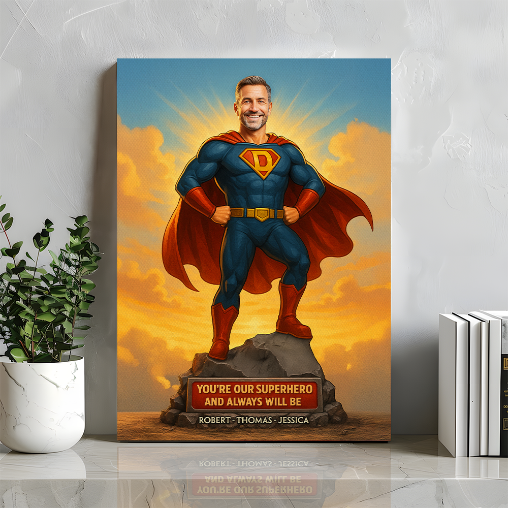 Super Dad Canvas Print - Custom Photo Gifts For Dad 01napu170525 - Poster & Canvas - GoDuckee