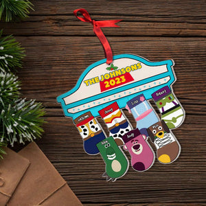 Gift For Family, Personalized Acrylic Ornament, Cartoon Socks Ornament, Christmas Gift 04QHHN261023 - Ornament - GoDuckee