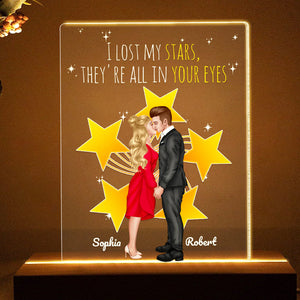 I Lost My Stars, They're All In Your Eyes, Personalized 3D Led Light, Valentine Gifts, Couple Gifts - Led Night Light - GoDuckee