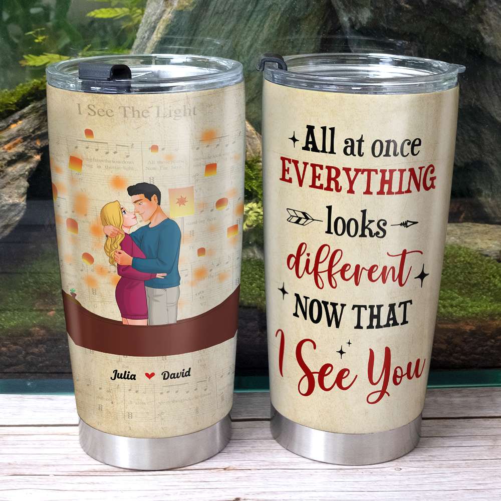 Personalized Gifts For Couple Tumbler I See You 07tohn300124 - Tumbler Cups - GoDuckee