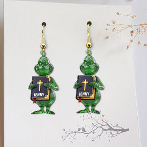 Green Monster Personalized Gifts For Jesus Lovers Acrylic Earrings 01natn120725 - Earrings - GoDuckee