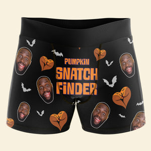 Custom Photo Gifts For Couple Boxer Briefs 02xqtn020824 Halloween Pumpkin Broom - Boxer Briefs - GoDuckee